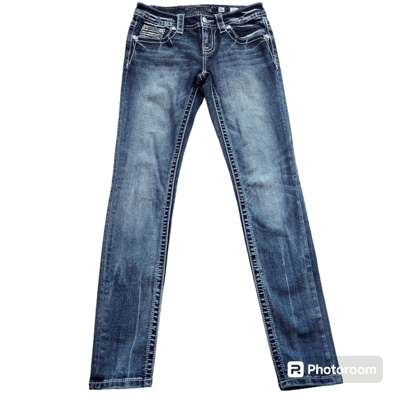 Miss Me Low Rise Signature Skinny Bling Jeans sz 26 - Picture 3 of 11